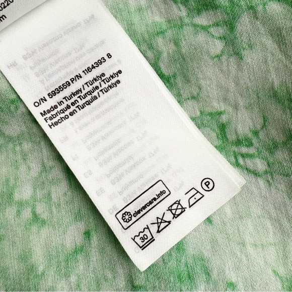 COS Watercolor Halter Maxi Dress Green Sz 4 - Picture 12 of 13